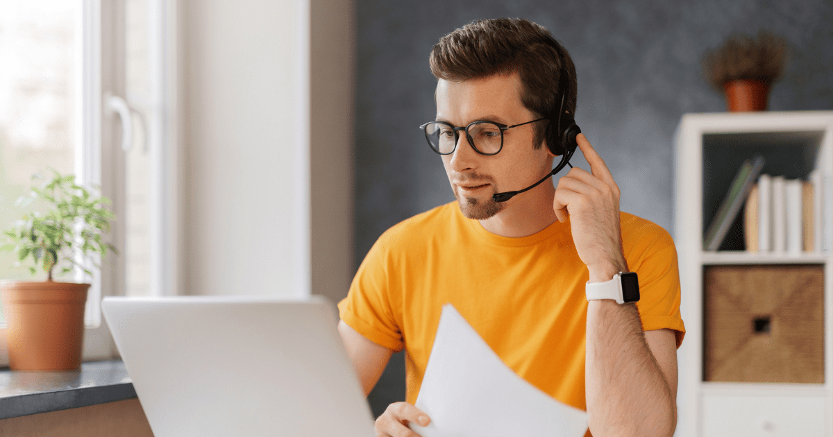 Man undertaking online education